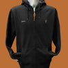 High neck zip-up hoodie - Black