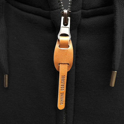 High neck zip-up hoodie - Black