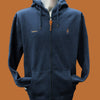 High neck zip-up hoodie - Navy Blue