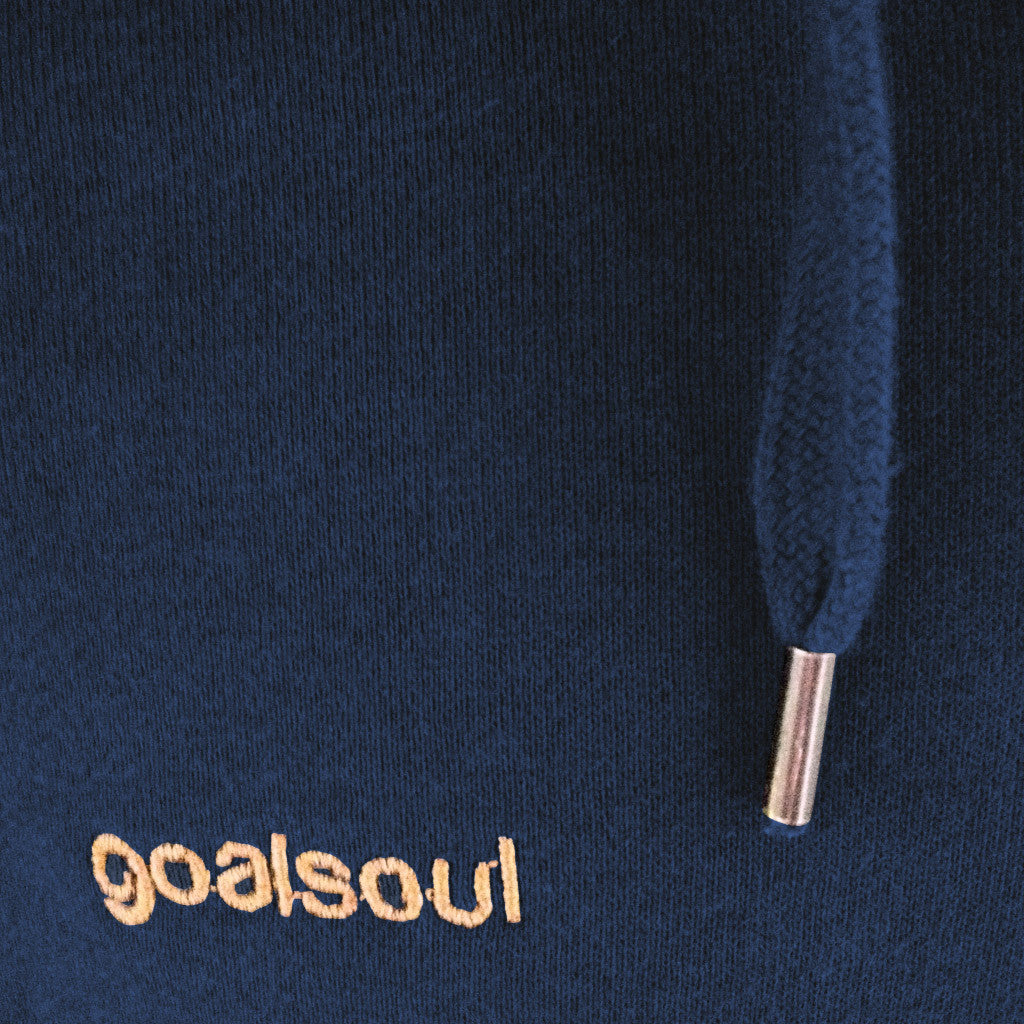 High neck zip-up hoodie - Navy Blue