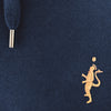 High neck zip-up hoodie - Navy Blue