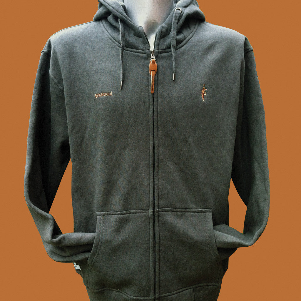 High neck zip-up hoodie - Charcoal grey