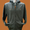 High neck zip-up hoodie - Charcoal grey