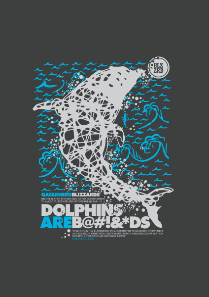 Qatar Hero (Michel Platini) - Dolphins are Bastards (Art Print)