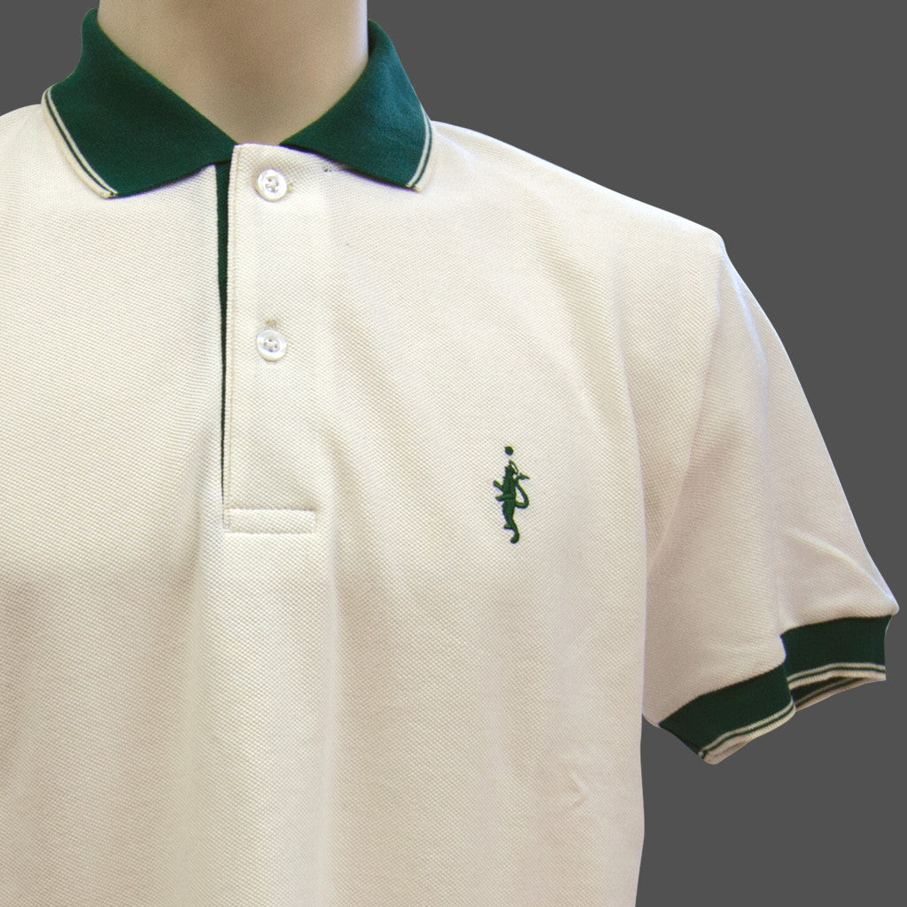 Classic Pique Polo - Ecru and Green