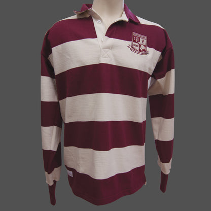 Vintage 'Hooped' Jersey - Burgundy and Ecru